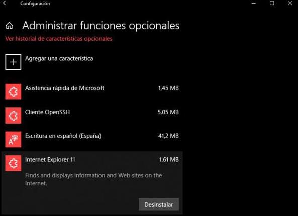 Windows 10中完全删除Internet Explorer