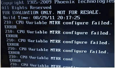 Win7cpu variable mtrr configure failed취
