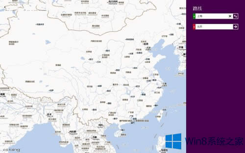 Win8系统使用地图路线查询功能的方法